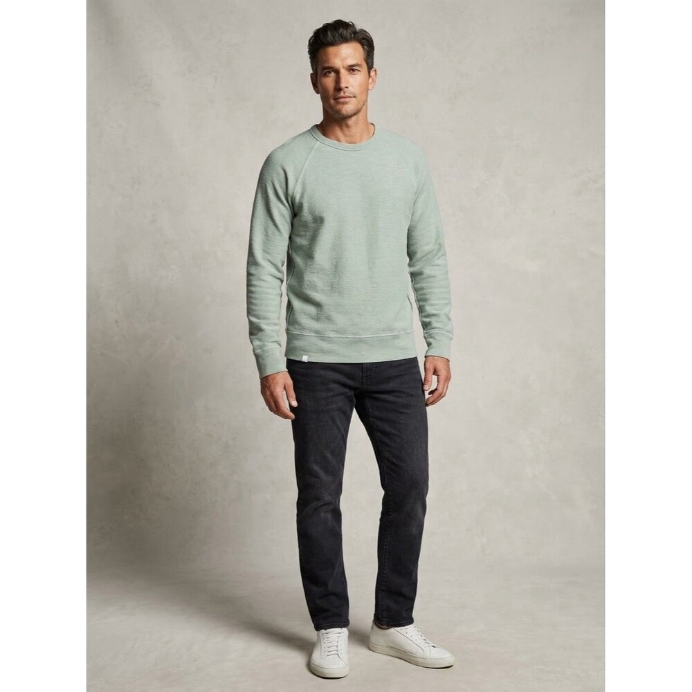Outerknown Hemp Organic Cotton French Terry Sweatshirt Mens M Raglan Sage NWOT